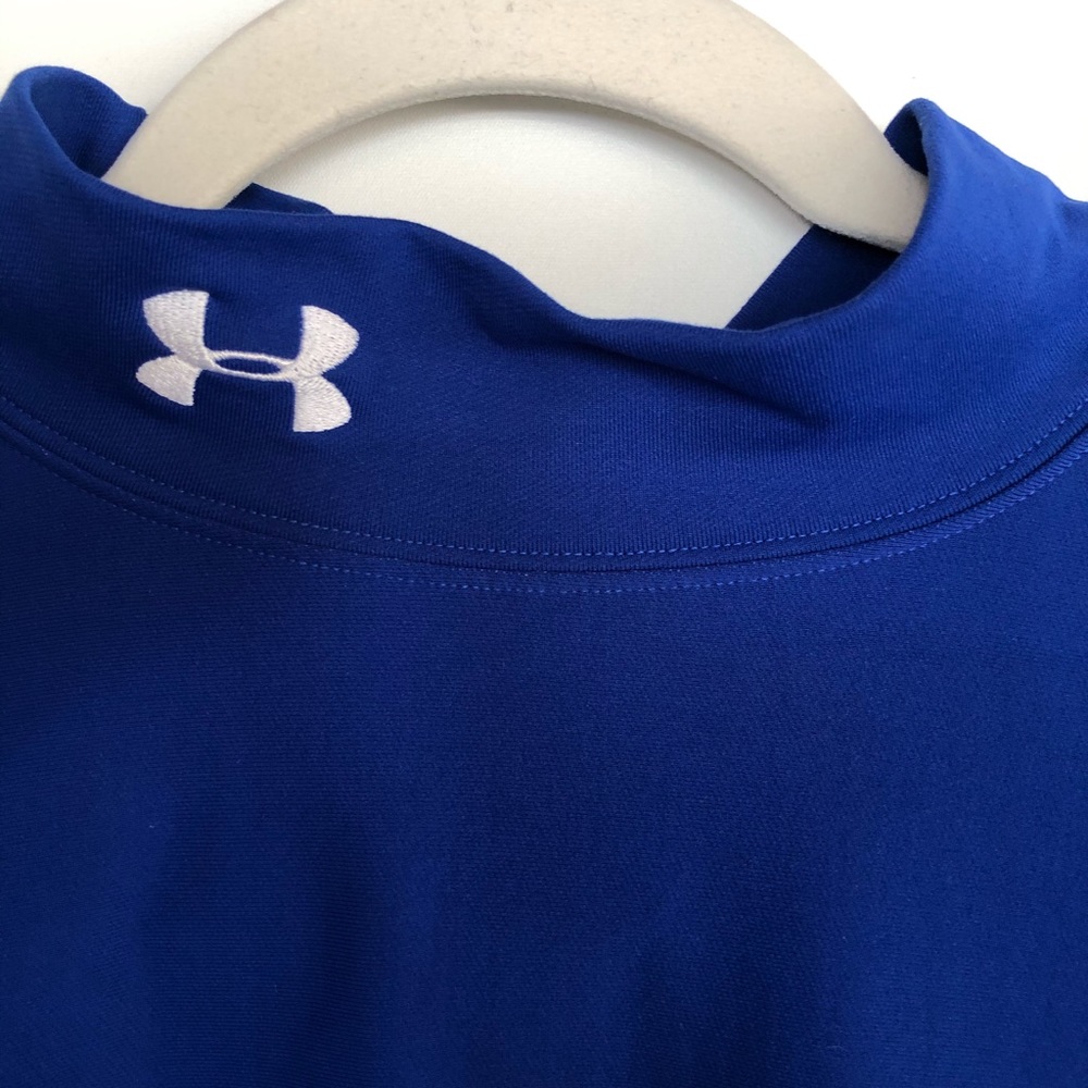 Under Armour XL Fitted Blue Mock Turtleneck Layer - Picture 6 of 9